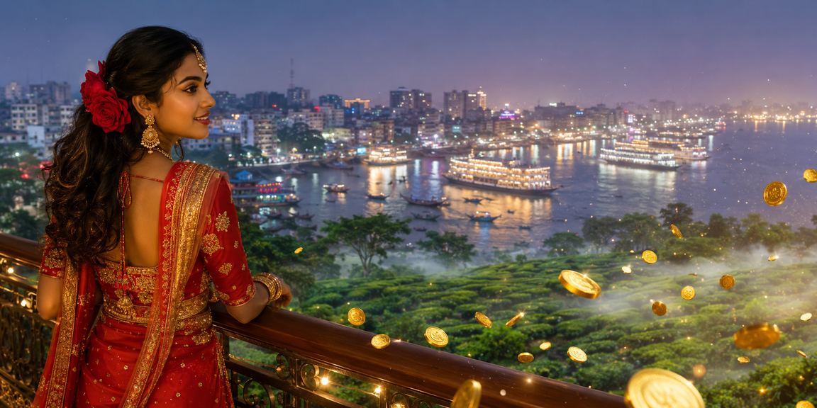 ঢাকার চা বাগানে লাইভ ক্যাসিনোর বাকার্যাট খেলার দৃশ্য